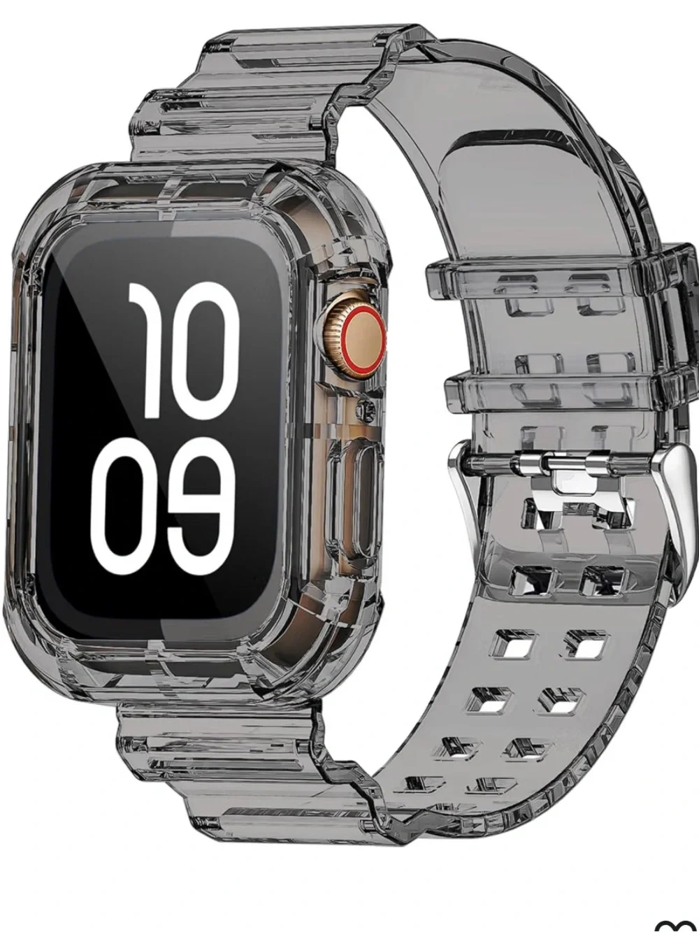 Set of 3 Apple Watch Series 7 45MM Straps in Clear, Clear Black, Pink Sparkle